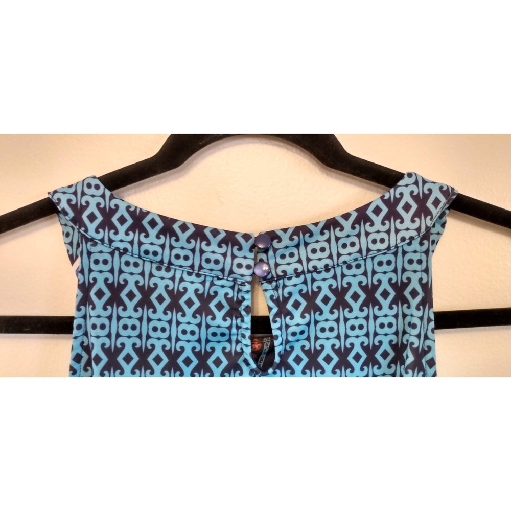 Artsy Mod ARYEH Geometric Medallion Halter Shift Mini Dress L Boho Easy Wear - Picture 4 of 8
